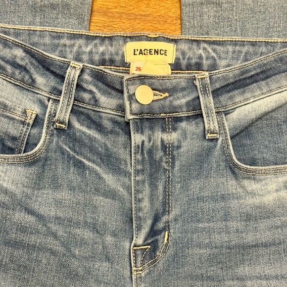 l'agence ABILENE HIGH RISE BABY BOOTCUT SLIT JEANS SIZE 26 - Picture 11 of 12